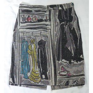 PAUL SMITH x Black Label Wool Gray Pencil Skirt, Closet Artwork Sz. 46 (LARGE)